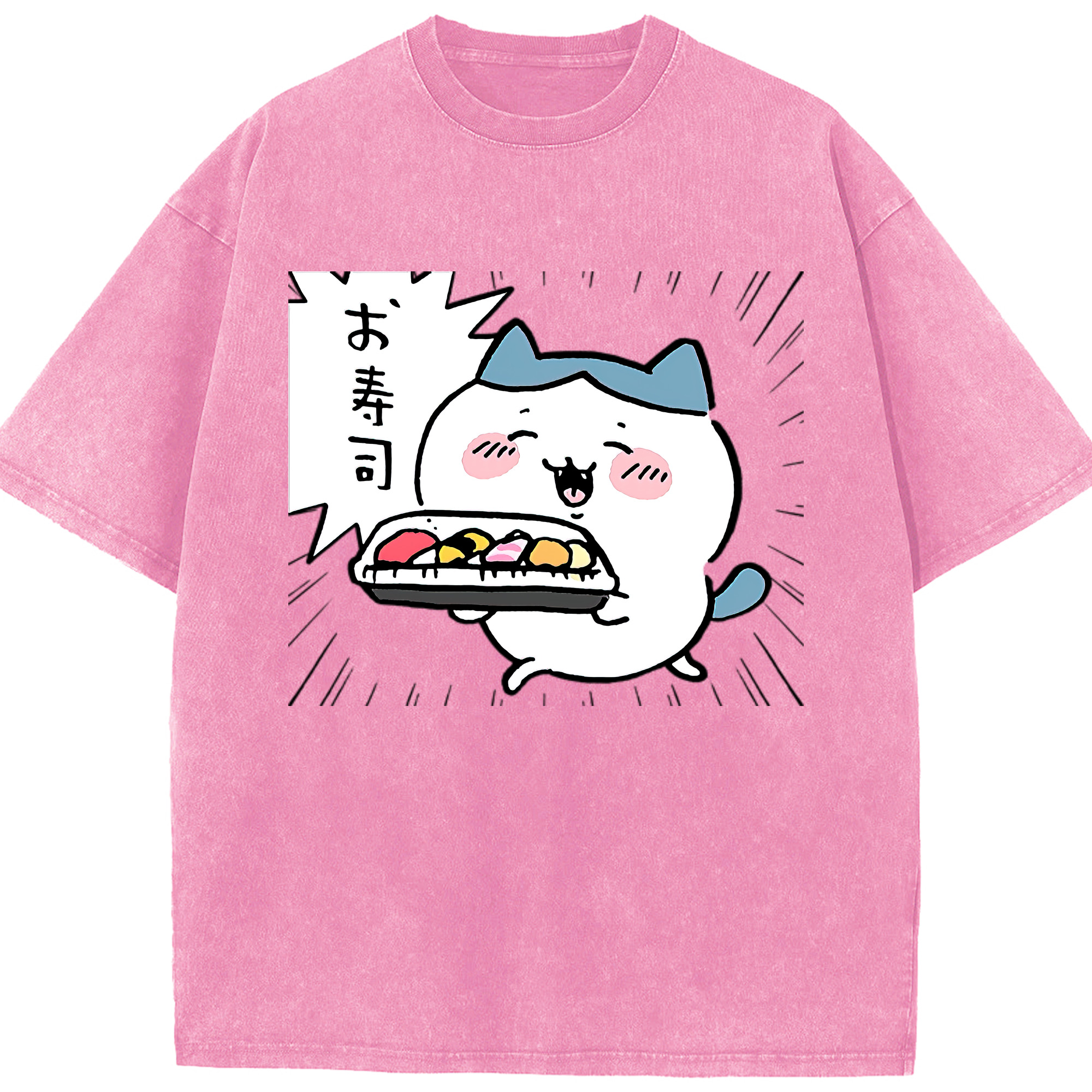 （画像用） ちいかわ ハチワレ Chii-kawa hachiware 綿100% ヴィンテージ風 半袖Tシャツ（フロントプリント）